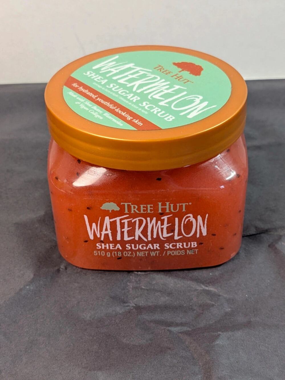 New Tree Hut Watermelon Shea Sugar Scrub 18 oz Vegan Collagen Body Exfoliator